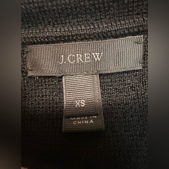 J. Crew Black Collared‎ Open Front Merino Wool Cardigan Sweater Blazer size XS - Picture 10 of 12